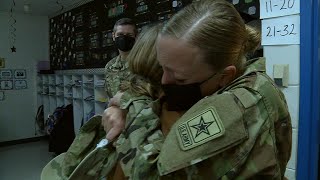 Military Mom Returns from Deployment to Surprise Kids at School