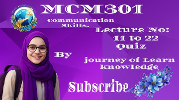 MCM301 Lecture 11 to 22 Quiz || By Journey of Learn Knowledge || midterm preparation 2025