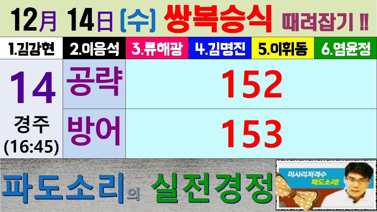 경정 파도소리의 쌍복승식 때려잡기 (12월 14일)
