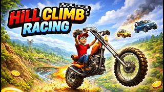 HILL CLIMB RACING - MOTORLA İMKANSIZ TEPeleri AŞTIM! 🏍️ I CONQUERED IMPOSSIBLE HILLS! screenshot 3
