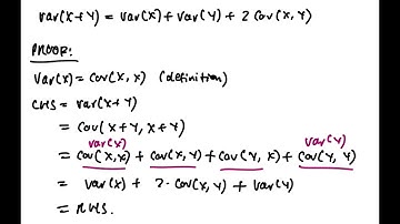 Var(X+Y) = Var(X) + Var(Y) + 2Cov(X,Y) Proof