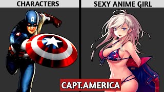 AVENGERS CHARACTERS AS SEXY ANIME GIRL.