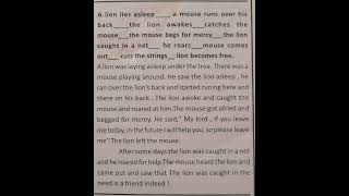The lion and the mouse | english story writing | writing skills in english | story | the lion