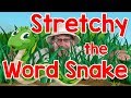 Stretchy the word snake  phonics song for kids  segmenting and blending words  jack hartmann