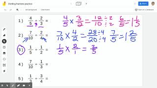 dividing fractions by multiplying by the reciprocal of the divisor