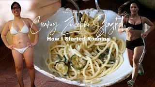 Creamy Zucchini Spaghetti VEGAN & How I Went from Running .75 to 13.1 Miles.