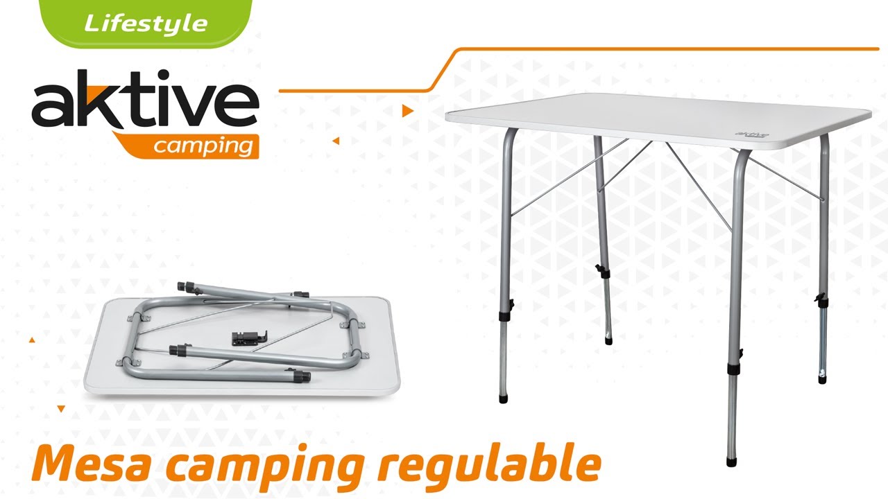 Mesa plegable camping adaptable en 2 alturas Aktive