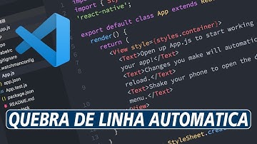 Quebra de LINHA AUTOMÁTICA no Visual Studio Code