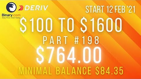 Part #198 $764.00 Done $100 to $1600 free bot binary.com deriv profit consistent digit differ