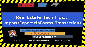 Real Estate Tech Tips - Move Your zipForms Transactions