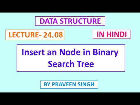 Data Structure Lecture 24.8 insert an node in binary search tree in ...