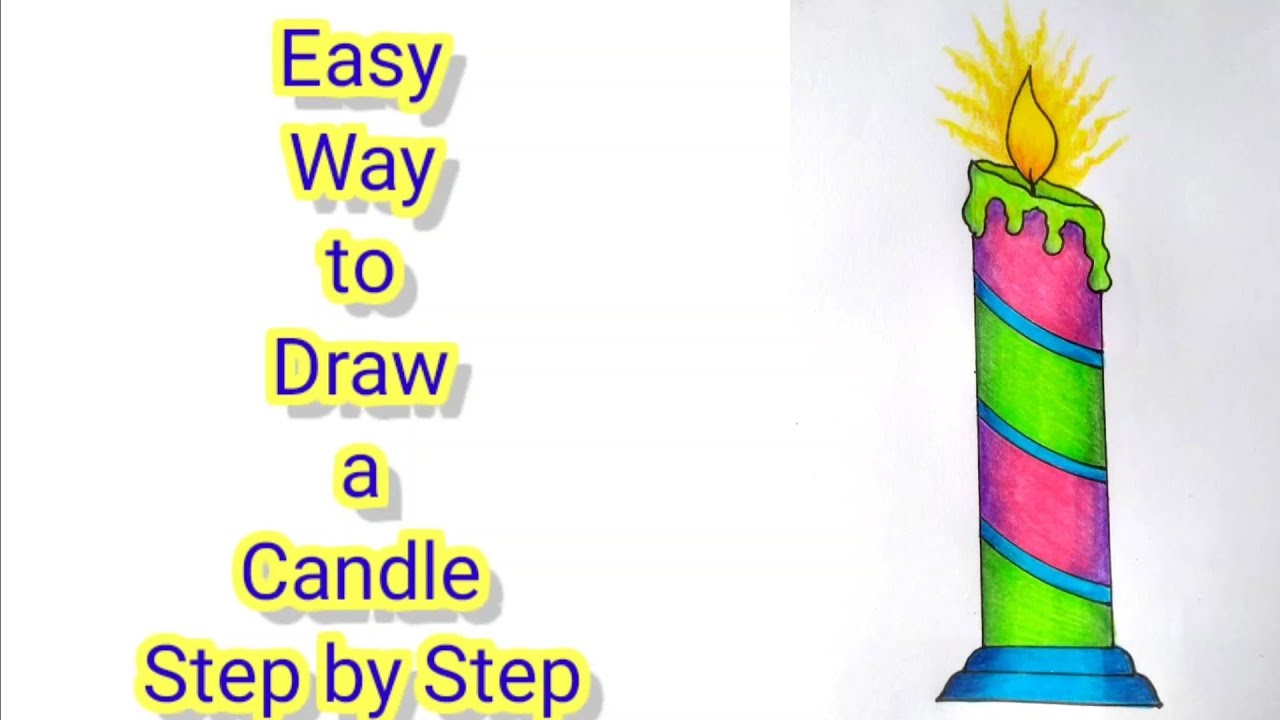 Easy Way to Draw a Candle Step by Step - YouTube