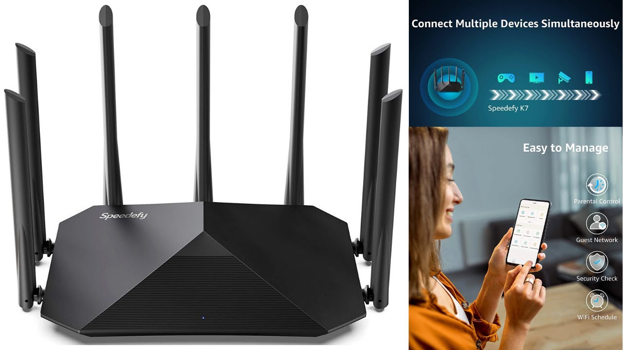 Speedefy AC2100 Smart WiFi Router Dual Band Gigabit Wireless Router for ...