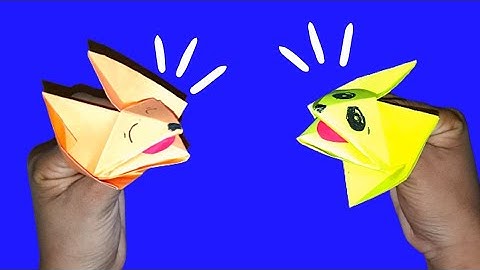 How to make Fox puppet out of Paper , origami fox puppet