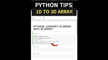 PYTHON CONVERT 1D ARRAY TO 3D ARRAY| #python #shorts #viral #pythonforbeginners #pythontutorial
