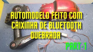 Como fazer um carrinho de controle remoto, feito de uma caixinha de bluetooth quebrada.Part - 1