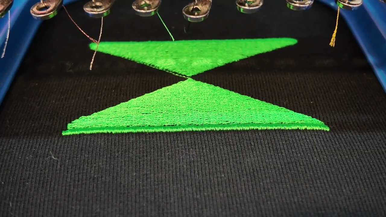 Embroidery Process: Jamaica Flag (Black, Gold & Green)