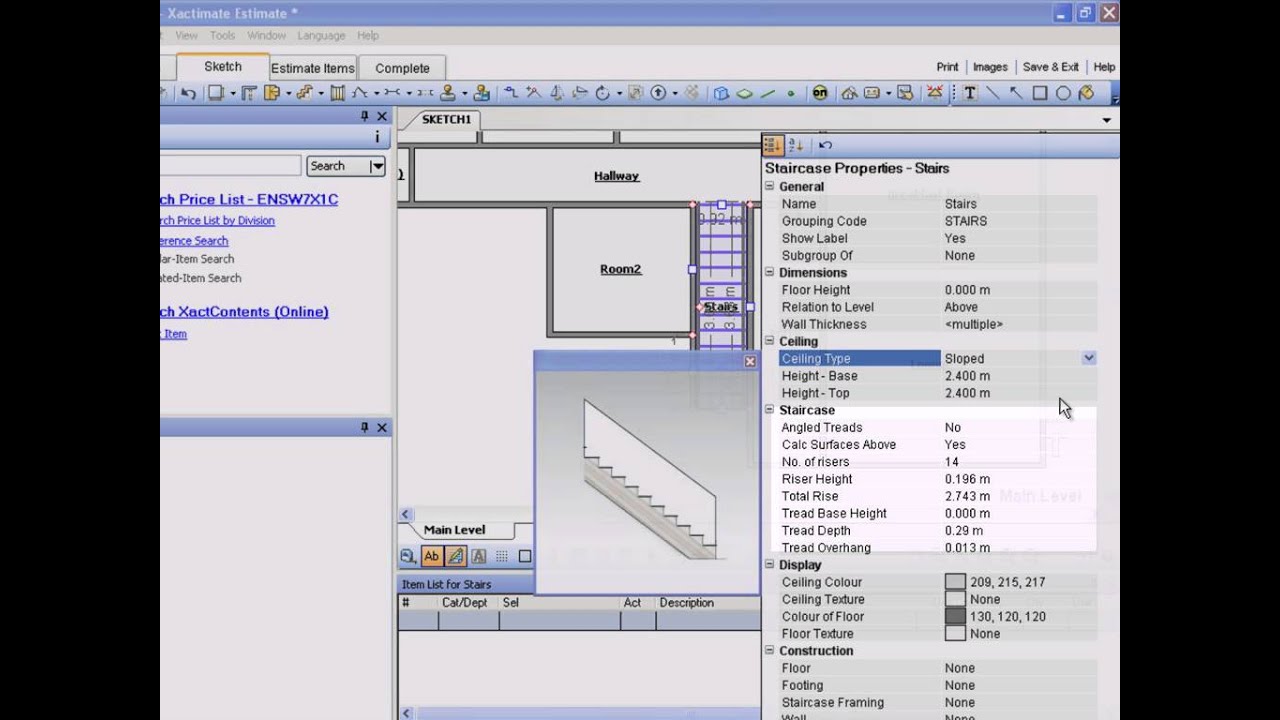 Xactware Self-Paced Training: How to Sketch Stairs in Xactimate - YouTube
