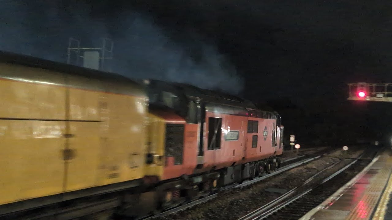 37607 and 37425 giving it the beans at Exeter St.Davids