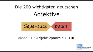 Adjektive lernen - Die wichtigsten deutschen Adjektive, Teil 10