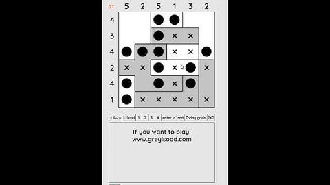 Grey is Odd - Today grids. Solution level 1 6X6 dated 06-16-2024 #logicpuzzles #logicgames  #games