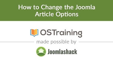 Joomla Beginner Class, Lesson #18: How to Change the Joomla Article Options