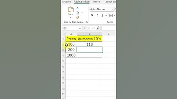 Como calcular porcentagem de aumento no Excel