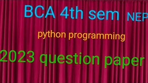 Bangalore North University BCA 4th sem python programming question paper