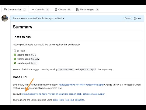 Run Cypress Tests Against URL Set In The Pull Request