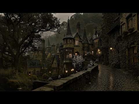 You're Walking Through the Cobblestone Forest Manor of Ivy and Amber Light | Dark Academia Escape