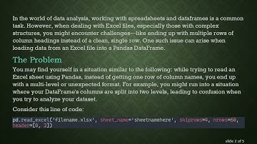 How to Create a DataFrame with One Row of Column Names Using Pandas