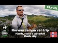 Fjords, rocks &amp; waterfall. Molde city &amp; sunnfjord museum. Norway campervan trip #6