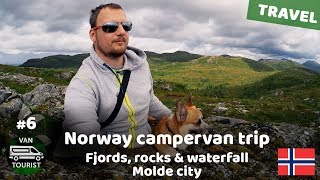 Fjords, rocks &amp; waterfall. Molde city &amp; sunnfjord museum. Norway campervan trip #6