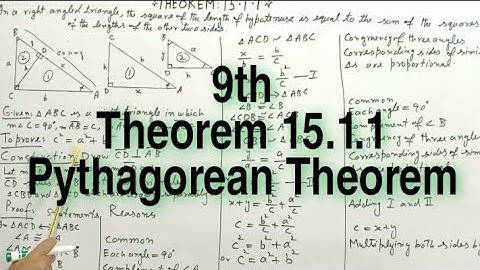 Pythagoras Theorem 15.1.1 class 9 SSC I (2021)