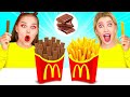 Челлендж. Шоколадная еда vs. Настоящая еда #1 | Смешные розыгрыши от Ideas 4 Fun Challenge