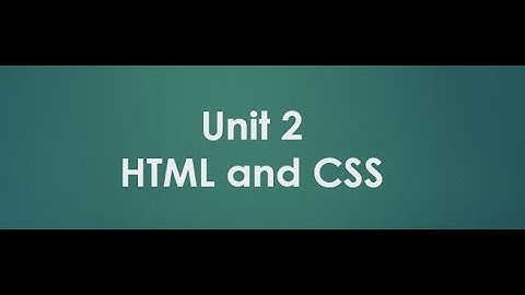 HTML| CSS | Web Page| Style| Unit 2 Computer Applications in Pharmacy
