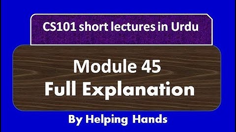 CS101 Short Lecture Module 45 | lecture 24 | History of OS in (Urdu / Hindi)
