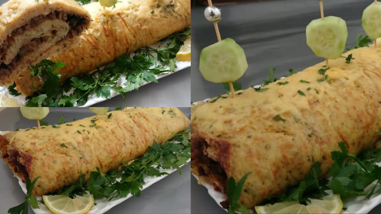 رولي بطاطا بحشوة لذيذة حضريها فأقل من نصف ساعة roulé de pomme de terre