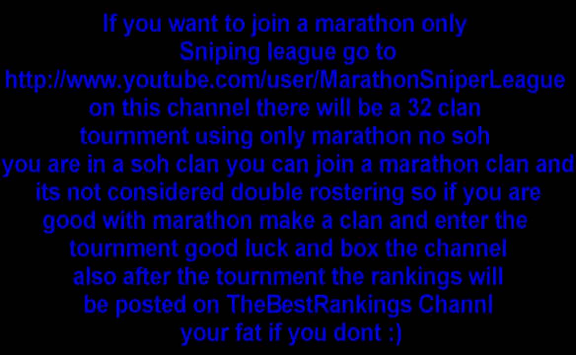 New Competitive Marathon Sniping League