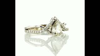 Diamond Infinity Engagement Ring Split Shank 0.86 TCW Natural Pear 14K White Gold
