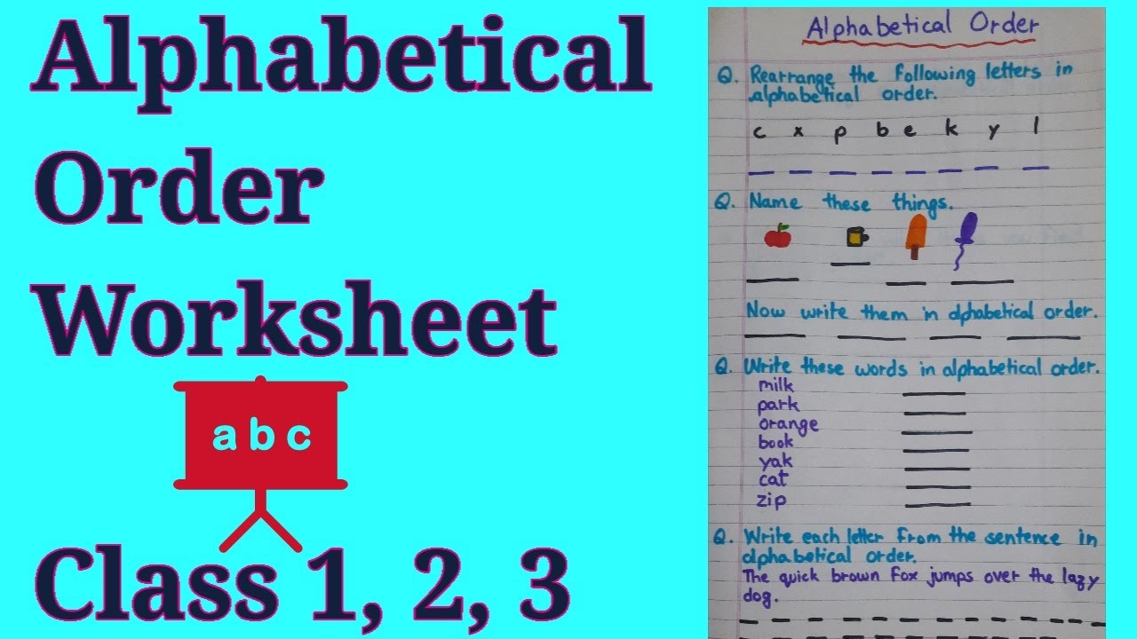 Class 2 English Grammar | Alphabetical Order Worksheet | Worksheet of