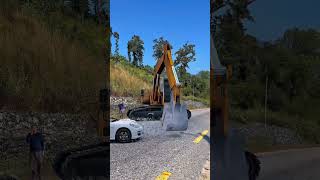 Jcb dozer car passing with future technology 😯 #viralshorts #shorts #vfx #shortsfeed #shortsyoutube