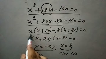 A natural no., when increased by12, equals 160 times its reciprocal. Find the number. Class 10