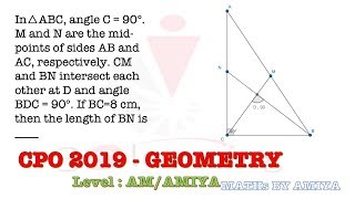 In Right Angle Triangle -Median are at right angle | : Geometry for CAT MBA Exams - Amiya Sir