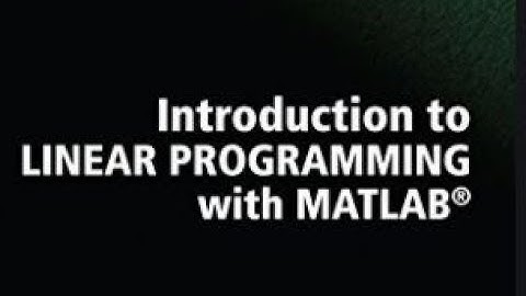Matlab example Linear Programming (LPP)