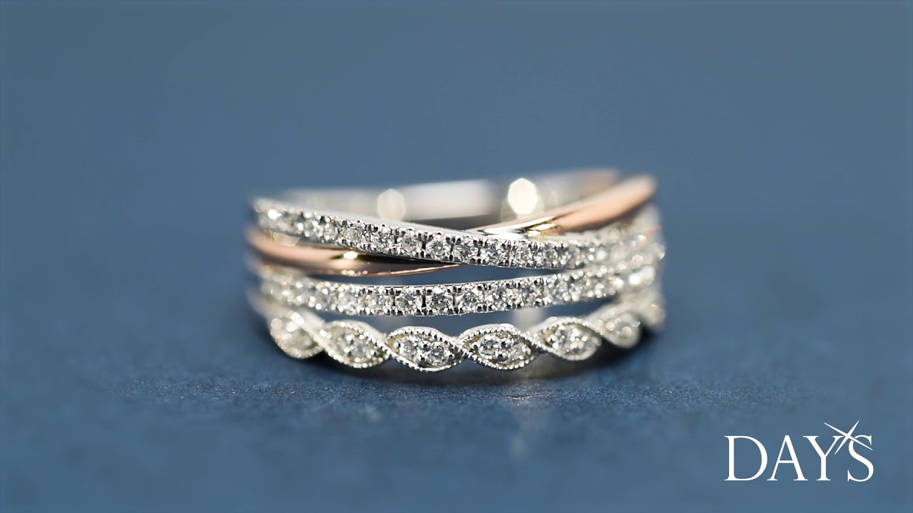 Diamond Fashion Ring in 14kt White and Rose Gold (3/8ct tw)