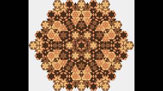 Sum of Neighbours Cellular Automaton, Modulo 5 Grid of Triangles