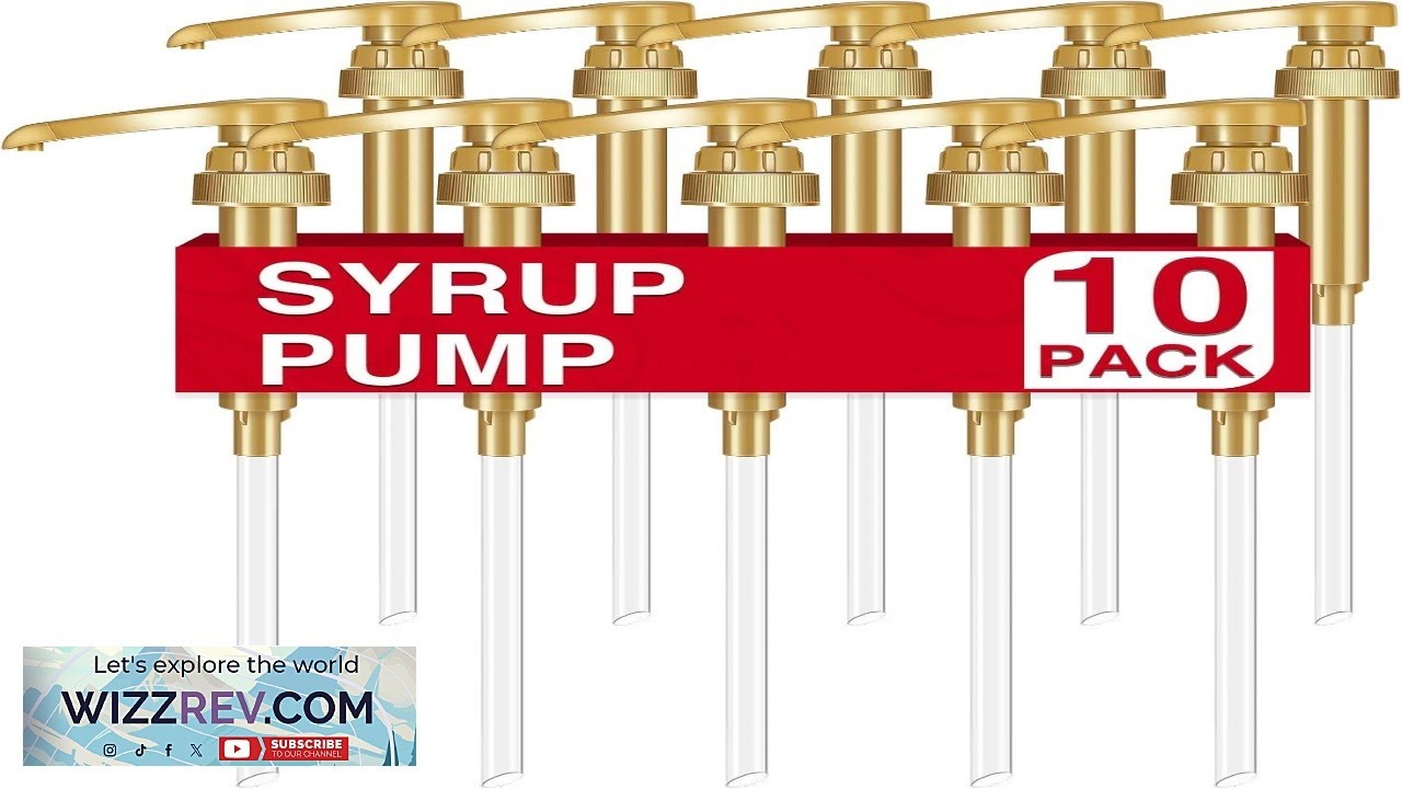 Набор из 10 дозаторов для кофейного сиропа VOISEN, золотистый, тонкий дозатор для сиропа