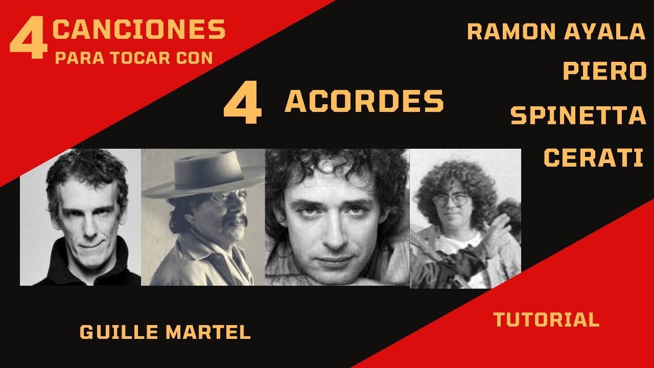 4  CANCIONES con 4 ACORDES (Tutorial) Piero, Spinetta, Ramon Ayala, Cerati