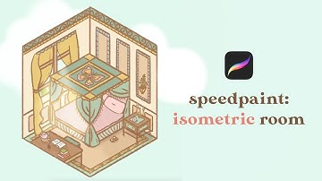 procreate speedpaint: isometric bridgerton-inspired room 🏰